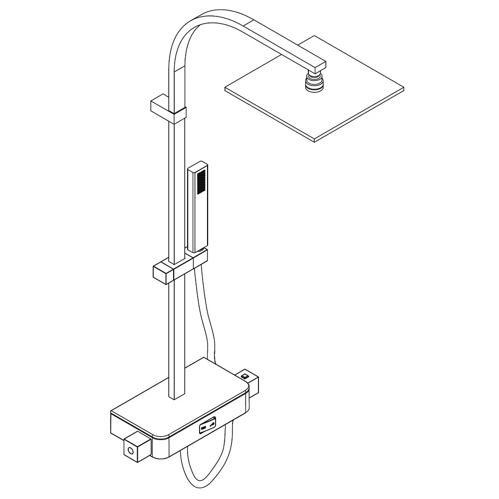 HSK Shower-Set AquaSwitch RS 500 Thermostat mit Kopfbrause eckig, flach 30 x 30 cm Bild 2