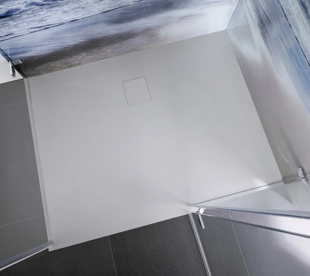 HSK Marmor-Polymer-Duschwanne Steinoptik 100 x 100 cm Bild 2