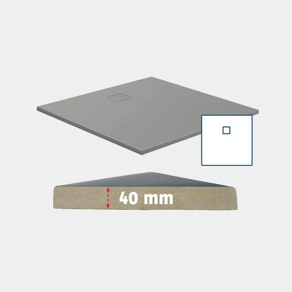 HSK Marmor-Polymer-Duschwanne Steinoptik 100 x 100 cm Bild 4