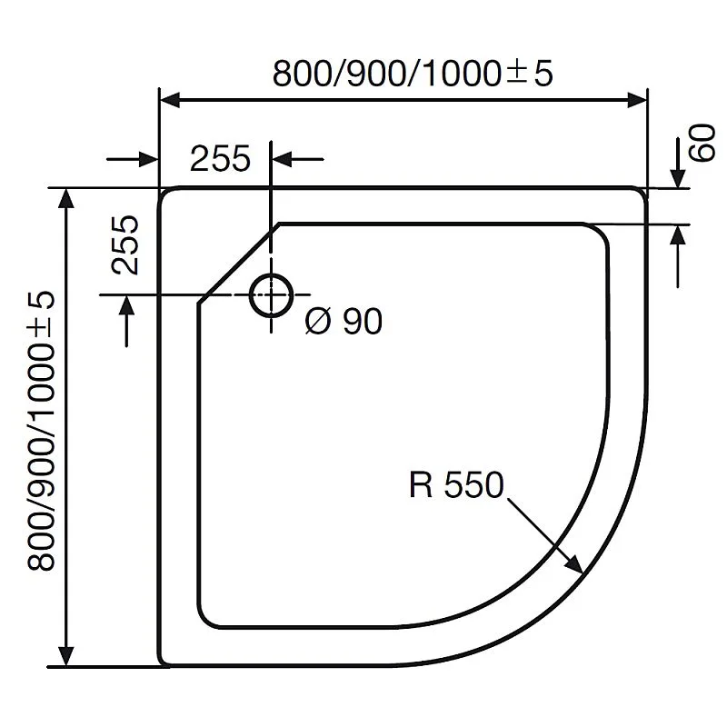 HSK Acryl-Duschwanne superflach 90 x 90 cm Bild 2