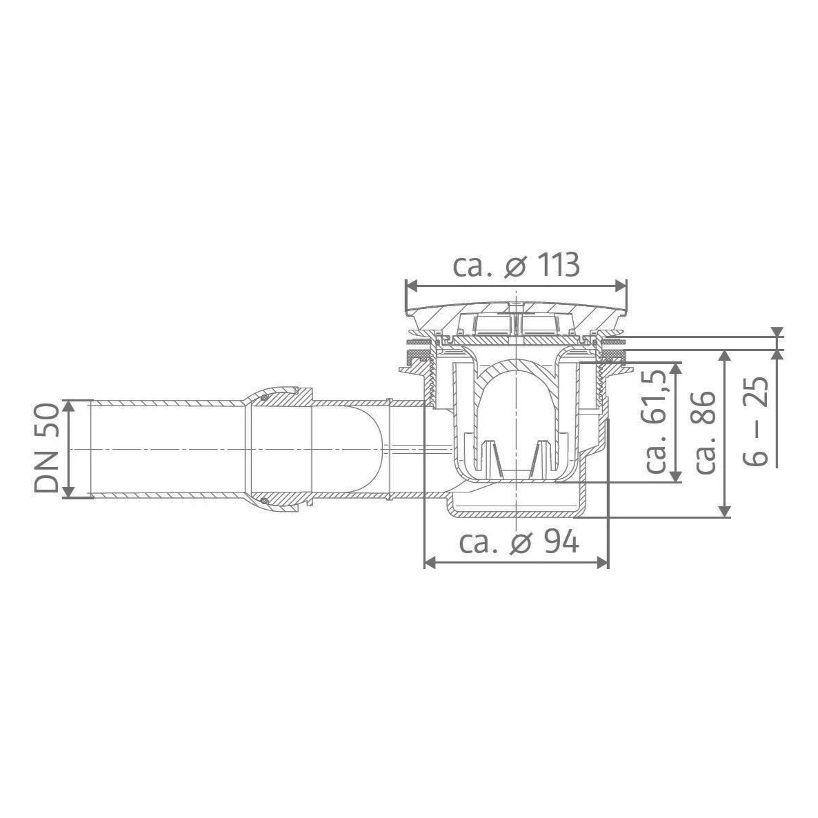 HSK Ablauf super-flach 9 cm Bild 2