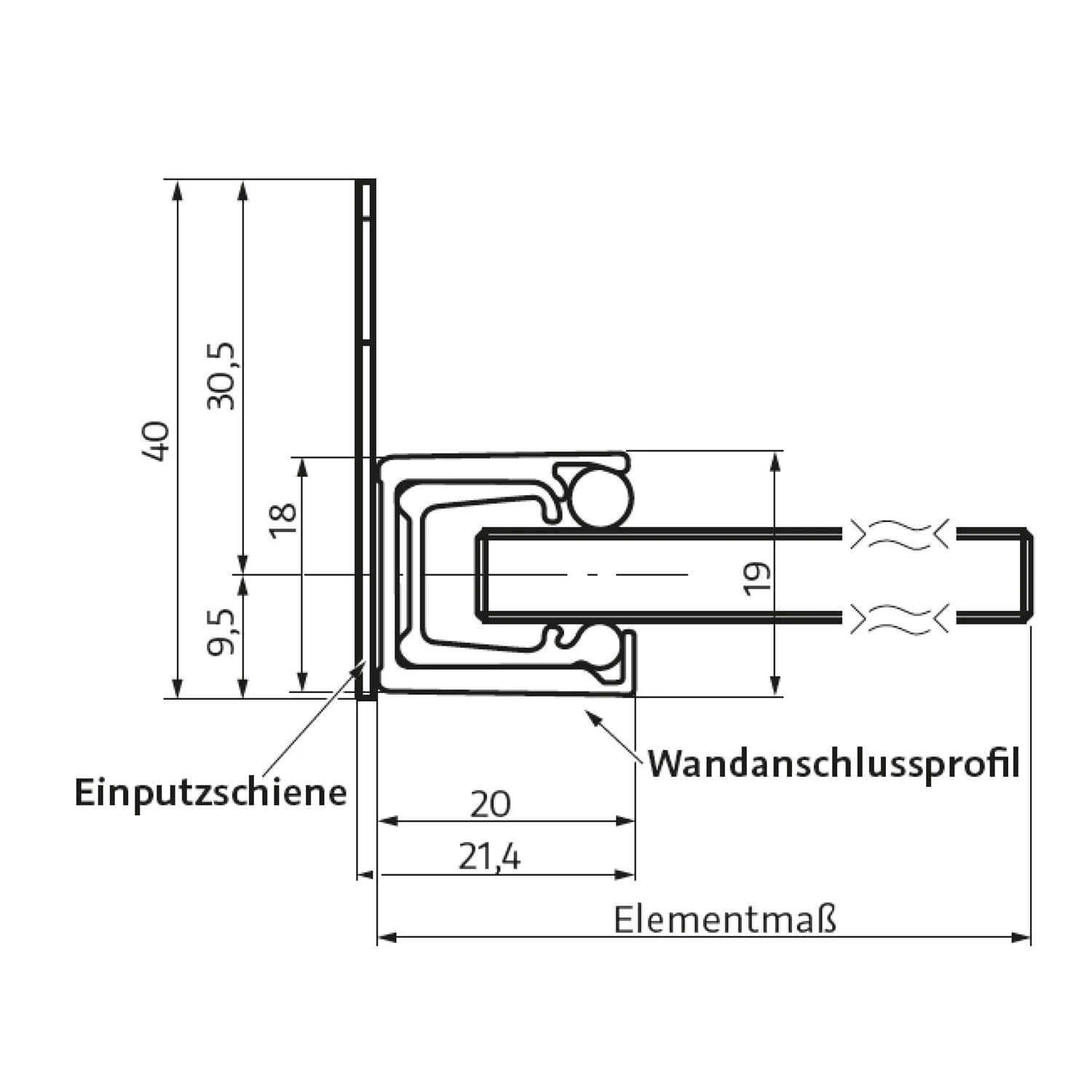HSK Einputzschiene für Walk In Pro Bild 2