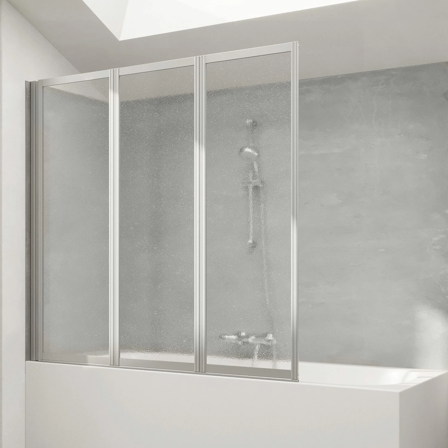 HÜPPE Combinett 2 Badewannenabtrennung 3-teilig Kunstglas 140 cm