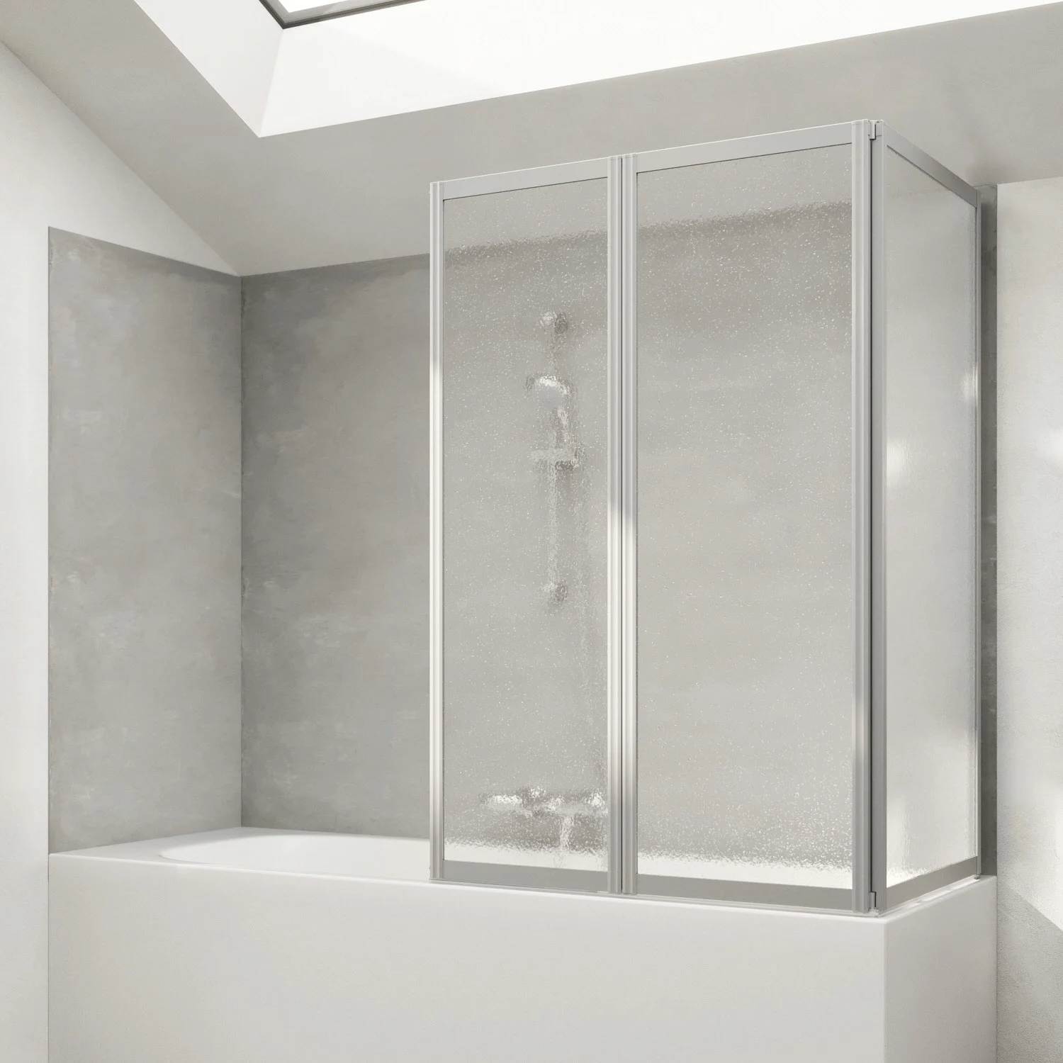 HÜPPE Combinett 2 Badewannenabtrennung mit breitem Segment Kunstglas 70 cm