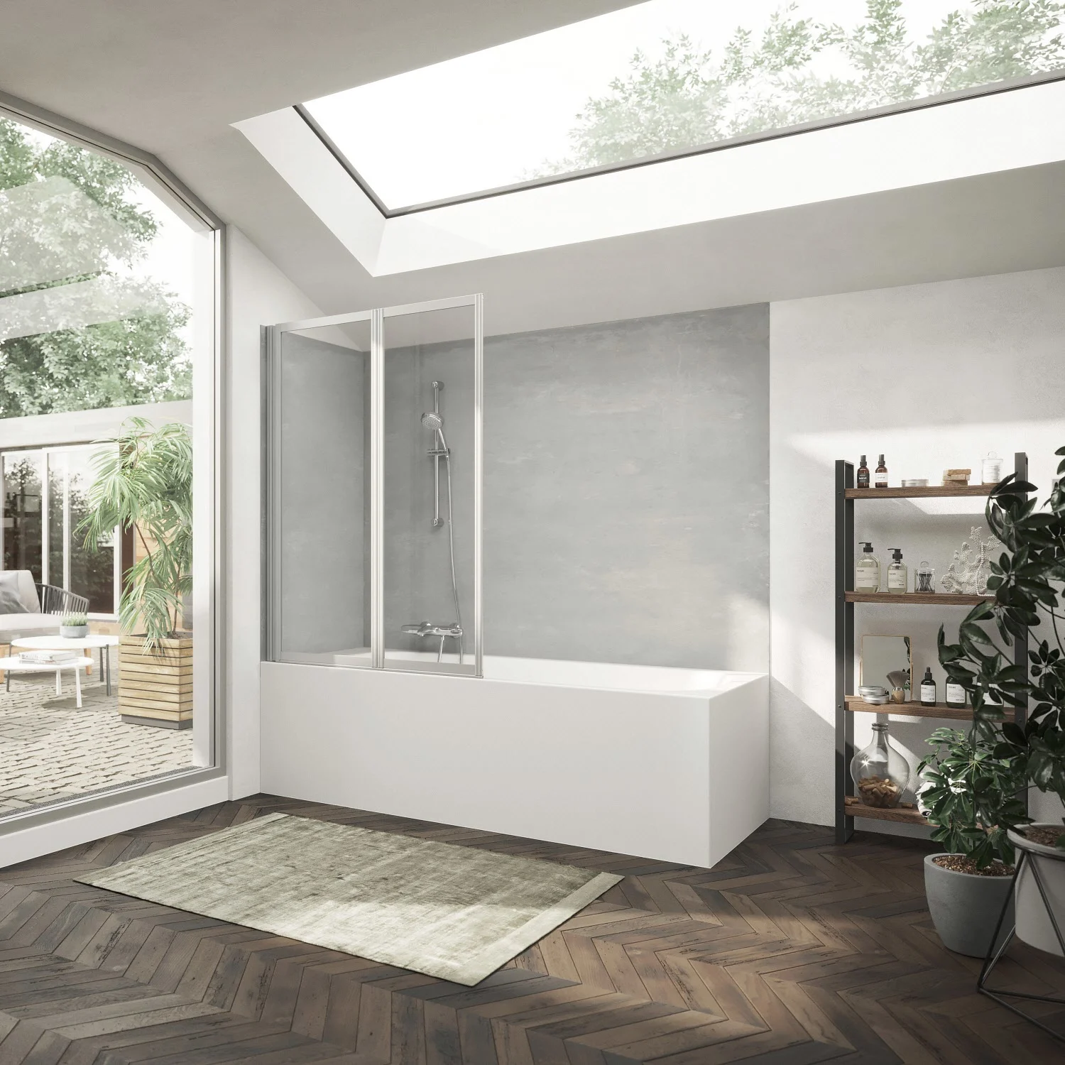 HÜPPE Combinett 2 Badewannenabtrennung 2-teilig 100 cm Bild 2