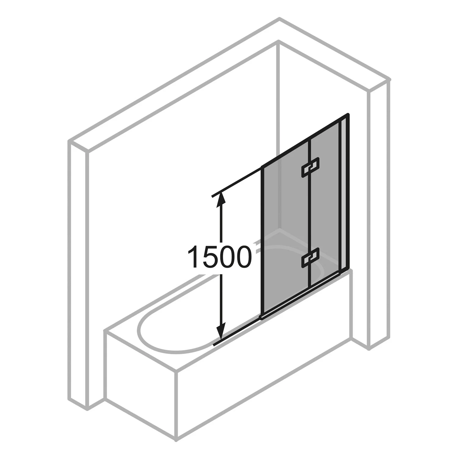 HÜPPE Design elegance Badewannenabtrennung Schwingfalttür Sondermaß, Anschlag rechts Bild 4