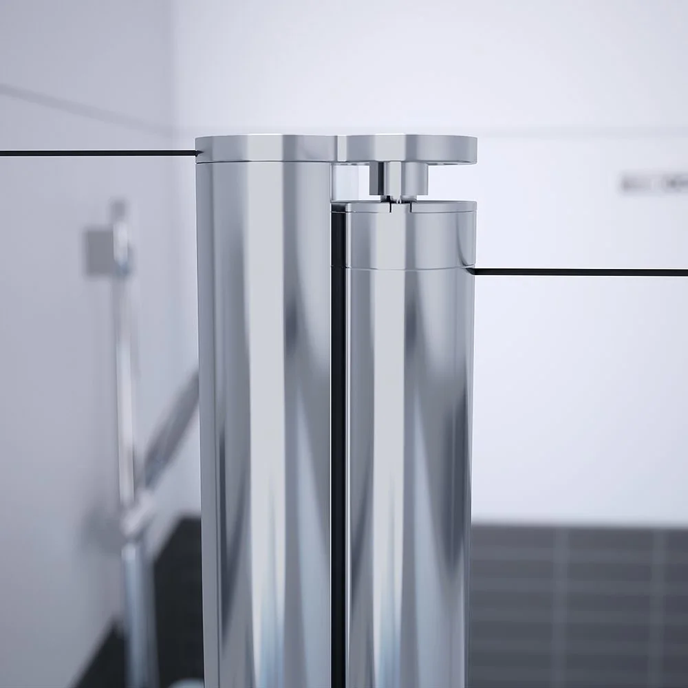 HÜPPE Classics 2 1/4 Kreis Schwingtür mit Festteil 90 x 200 cm, R= 55 cm, Glas ohne Anti-Plaque Bild 7