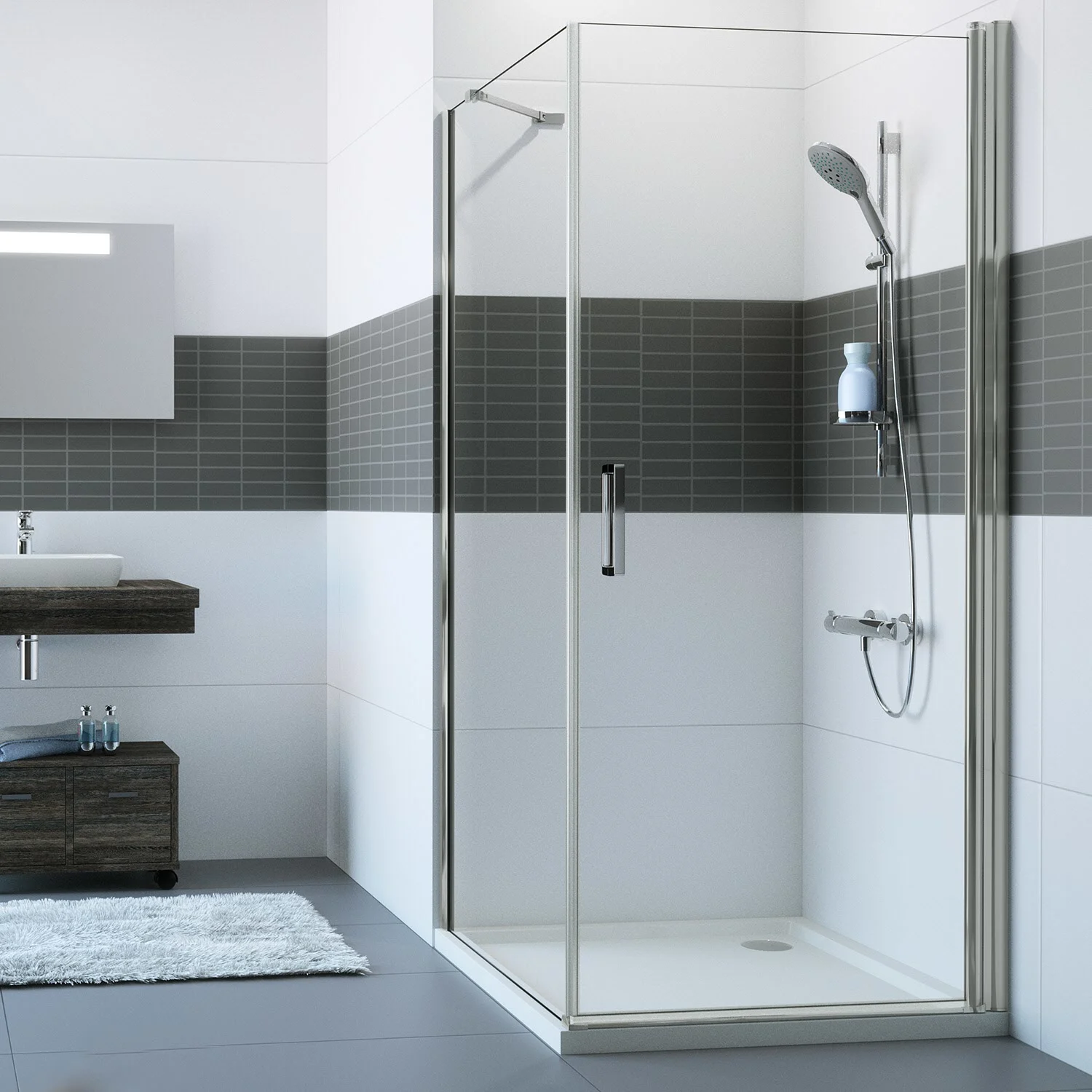 HÜPPE Classics 2 Schwingtür für Seitenwand/Eckeinstieg 80 x 200 cm, Glas ohne Anti-Plaque