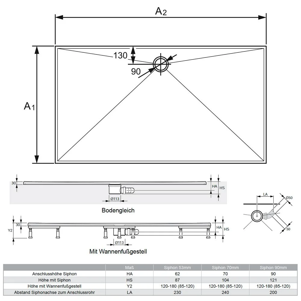 HÜPPE EasyStep 4-Eck Duschwanne 160 x 90 cm Bild 5