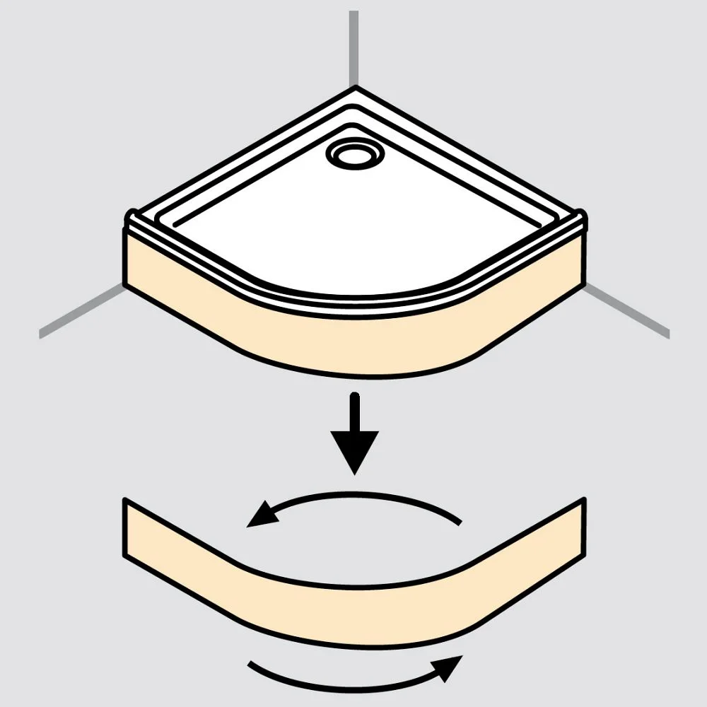 HÜPPE Purano Schürze für Viertelkreisduschwanne 80 x 80 cm Bild 2