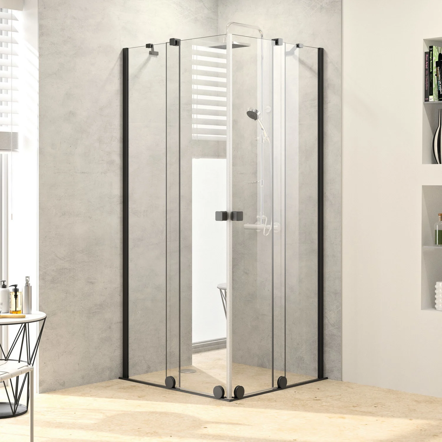 HÜPPE Xtensa pure 4-Eck Gleittüreckeinstieg 2-teilig 100 cm, Rechtsbefestigung