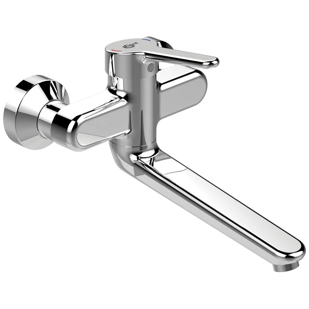 Chromowana bateria widok z boku na białym tle, Ideal Standard