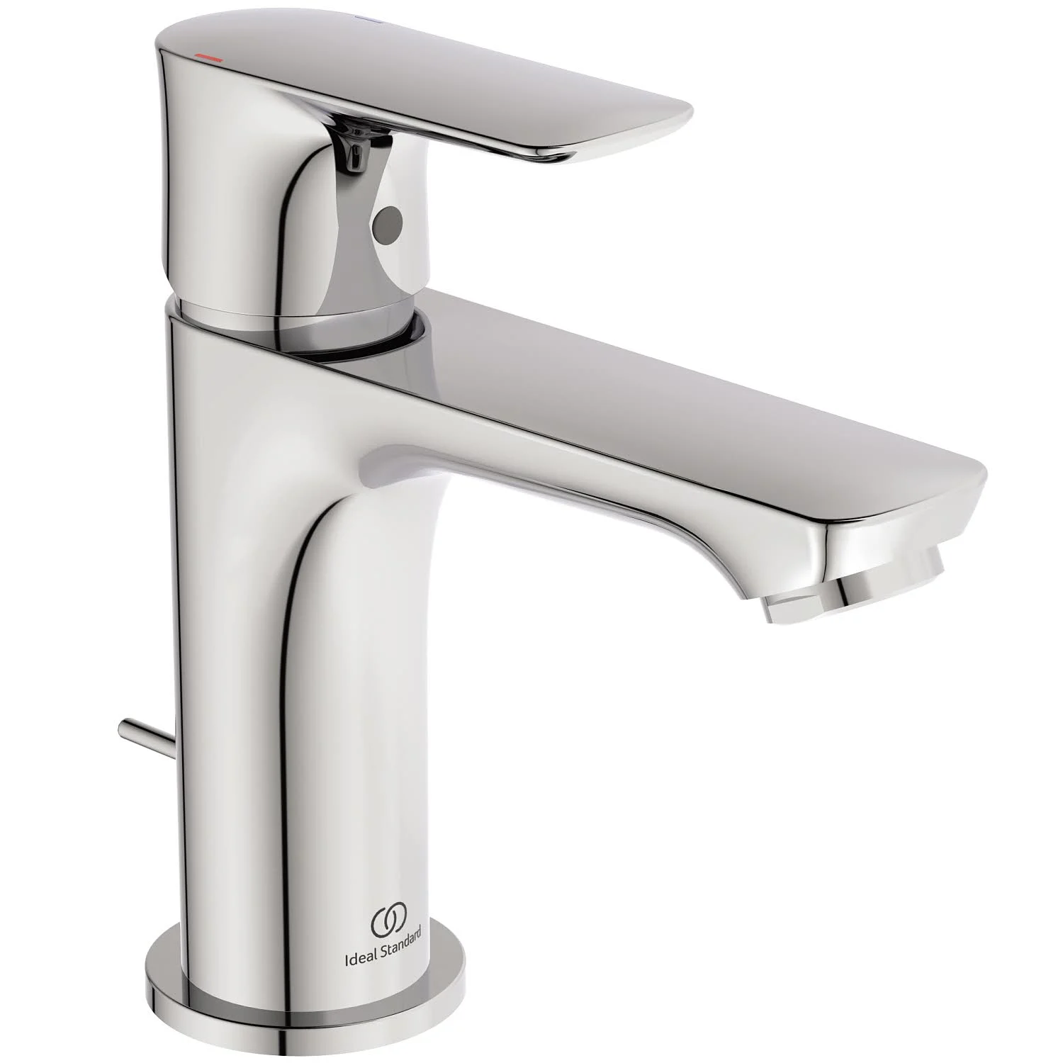 Chromowana bateria widok z przodu na białym tle, Ideal Standard