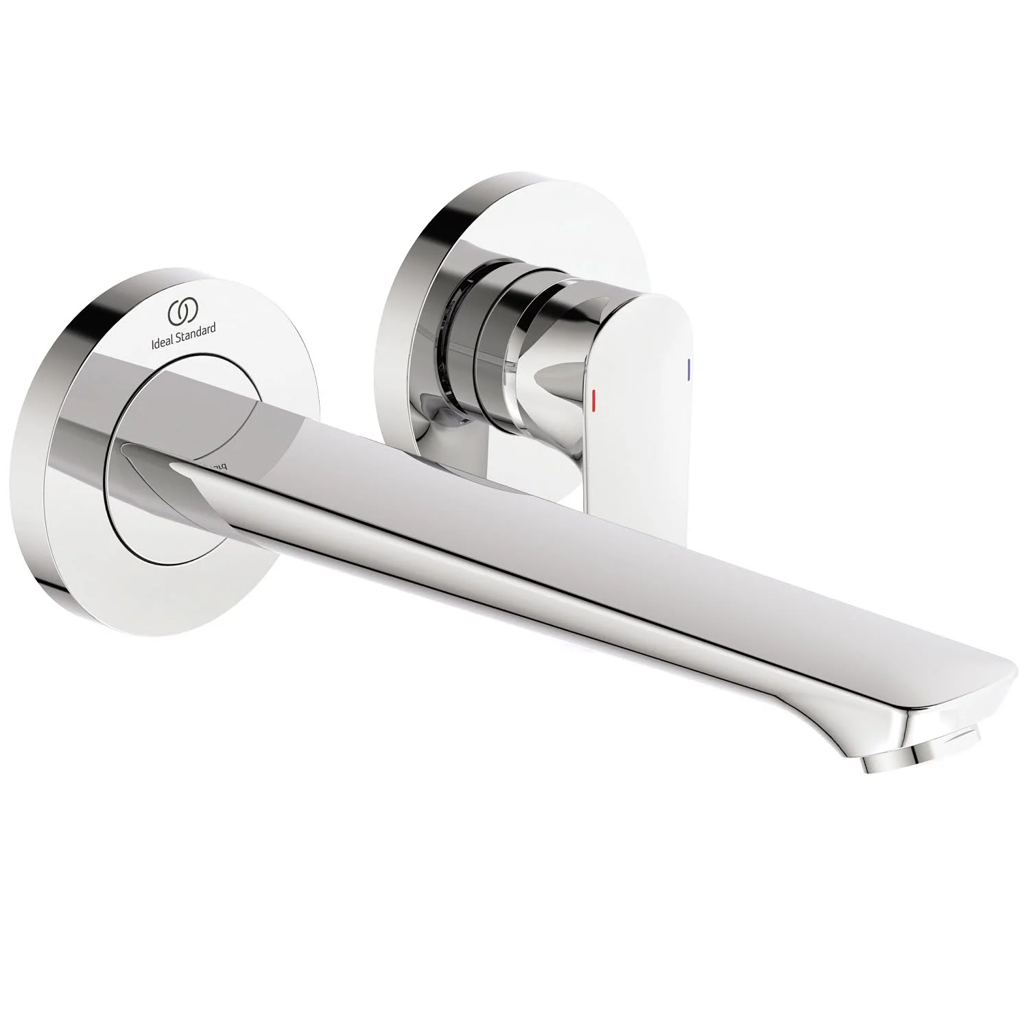 Chromowana bateria widok z boku na białym tle, Ideal Standard