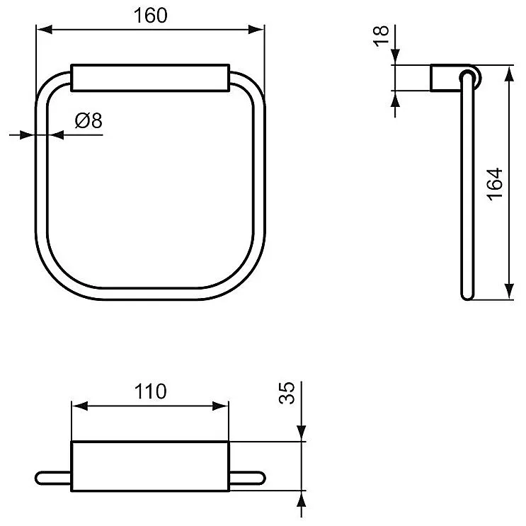 Ideal Standard Connect Handtuchring eckig, schwenkbar Bild 2