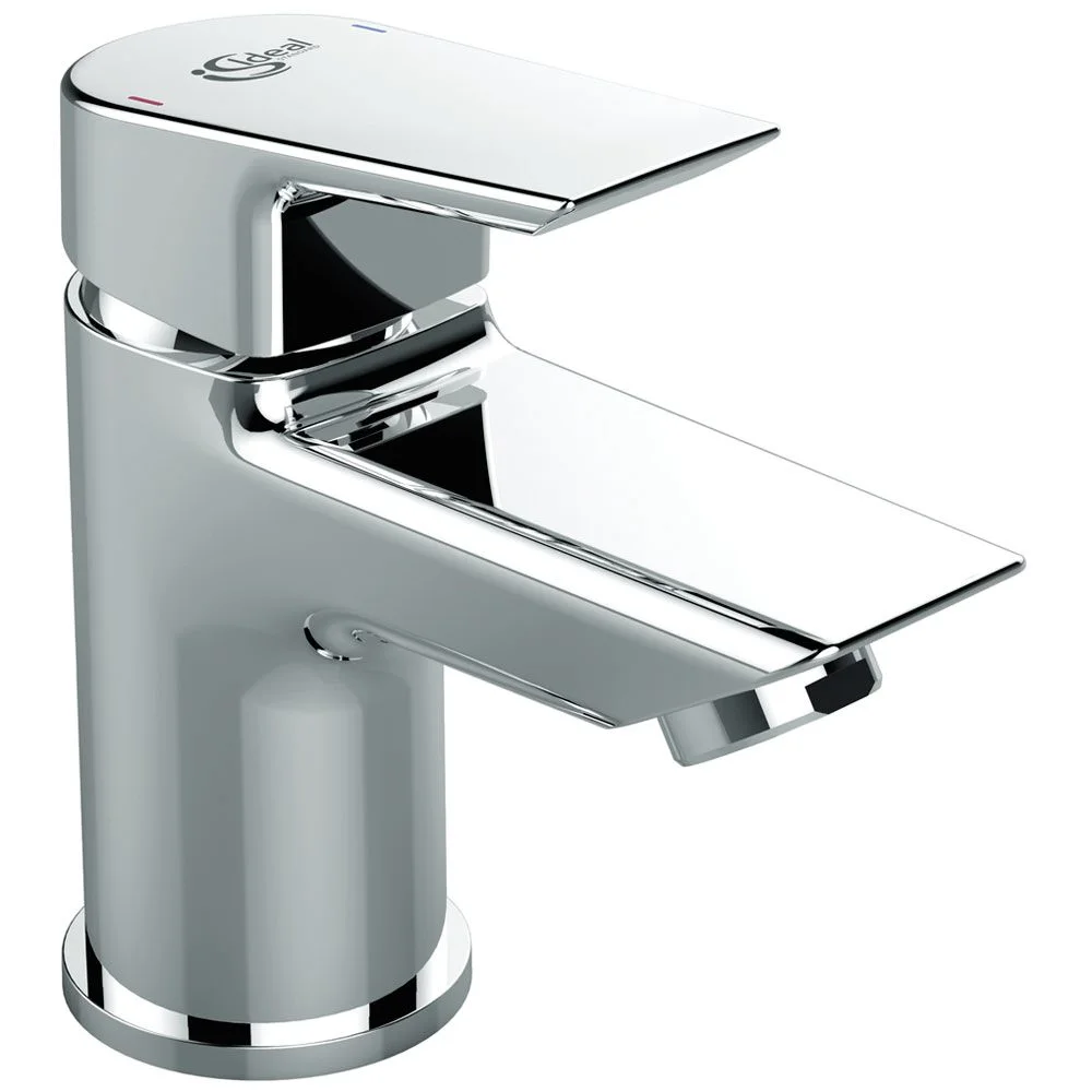 Chromowana bateria umywalkowa w widoku z przodu, Ideal Standard