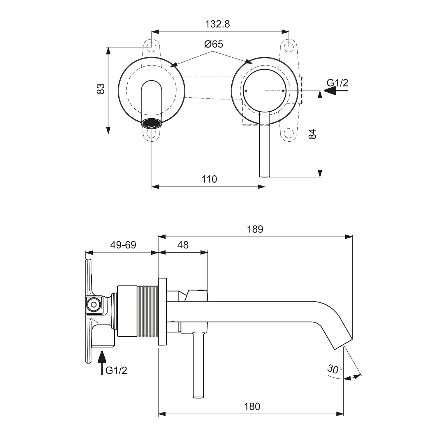 Ideal Standard Ceraline Wandwaschtischarmatur Unterputz Bild 5
