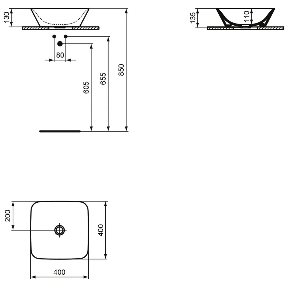 Ideal Standard Connect Air Aufsatzschale 40 x 40 cm Bild 2