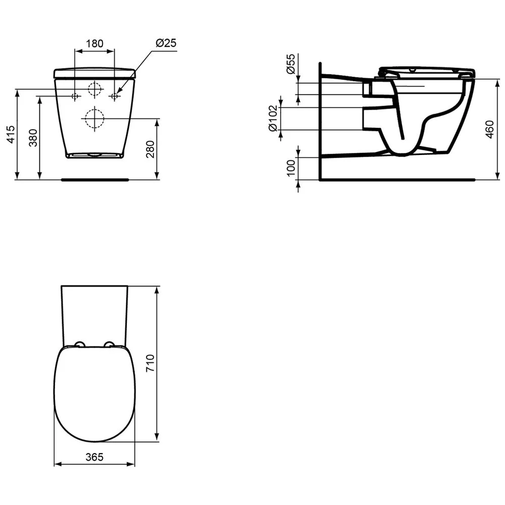 Ideal Standard Connect Freedom Wand-Tiefspül-WC, barrierefrei und ohne Spülrand Bild 2
