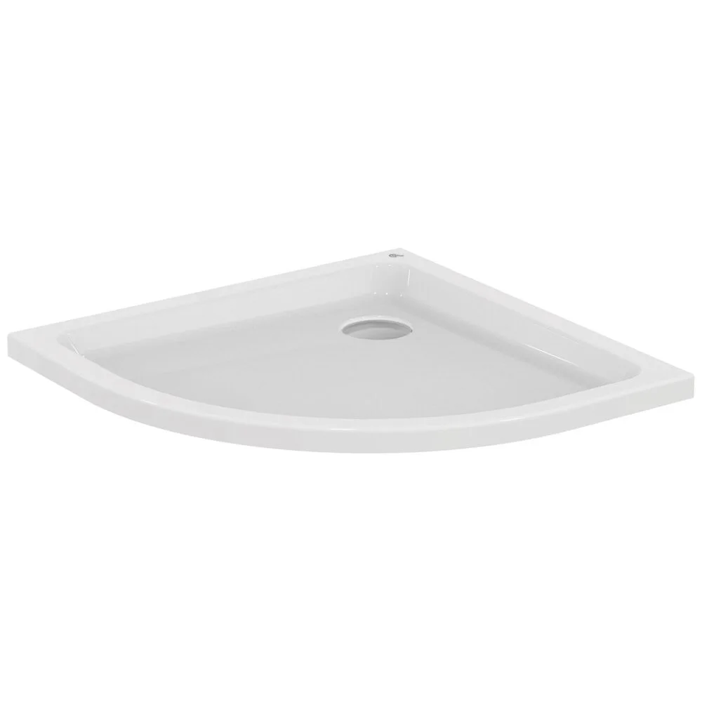 Biały brodzik w kształcie ćwierćkola, widok z boku, Ideal Standard
