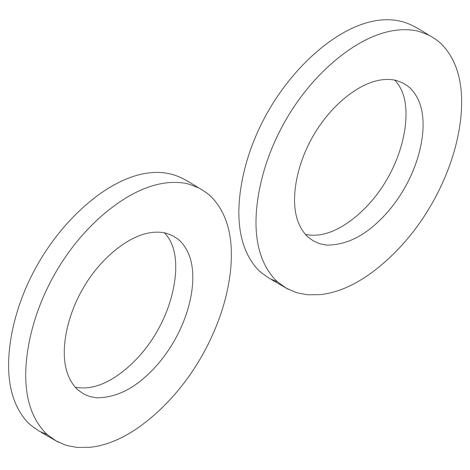 Rysunek techniczny dwóch pierścieni uszczelniających, Ideal Standard