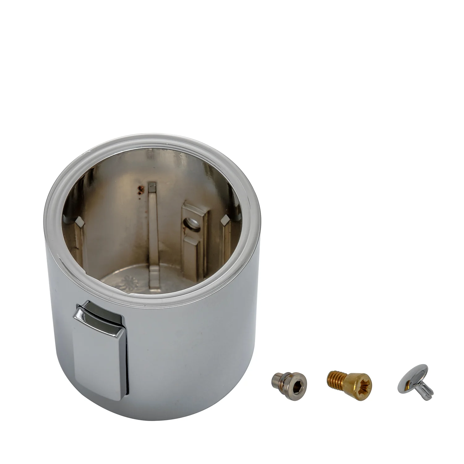 Cylindryczna część metalowa z śrubami, widok wewnętrzny, Ideal Standard