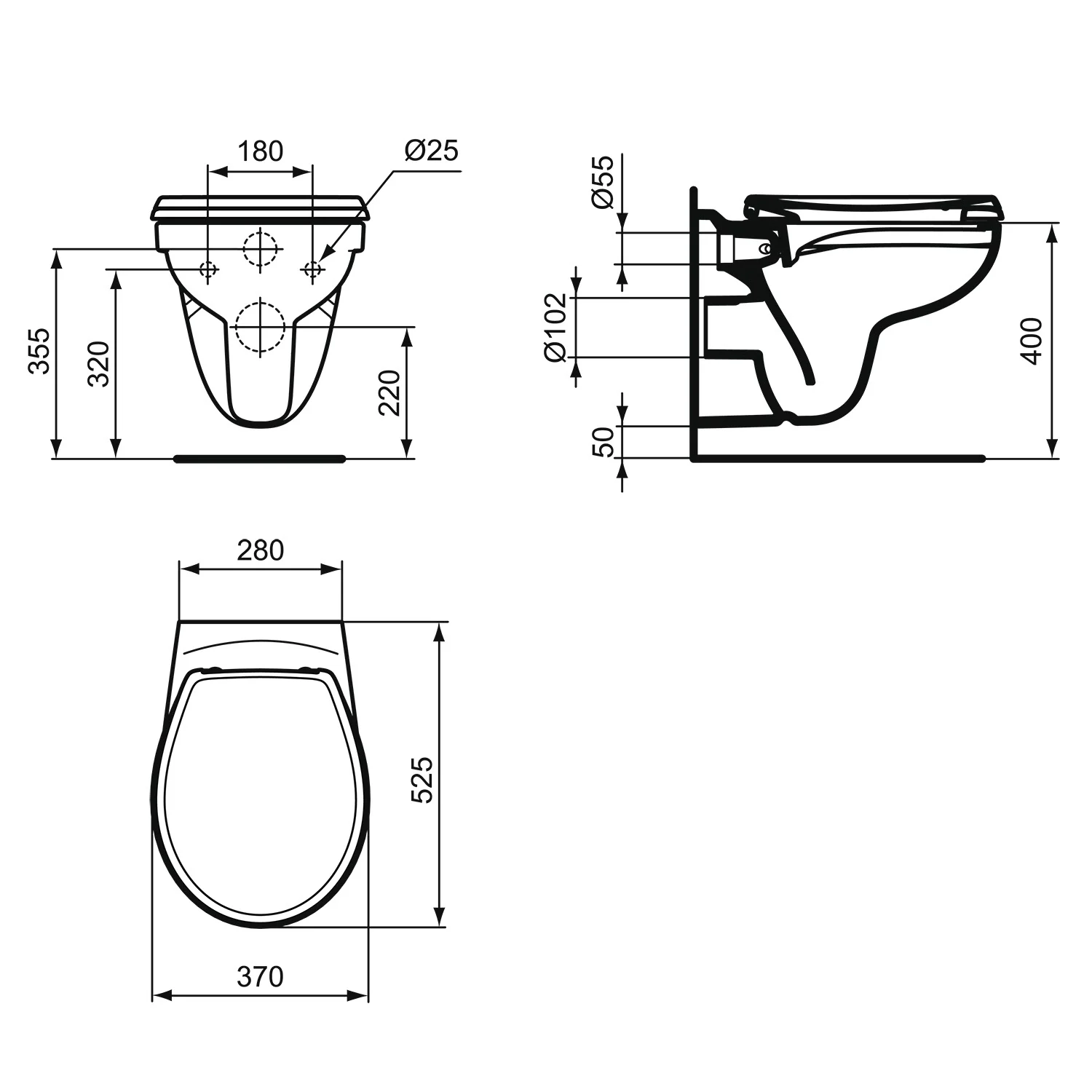 Ideal Standard Eurovit Wandtiefspül-WC, Spülrandlos Bild 5