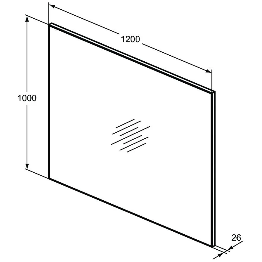 Ideal Standard Badspiegel Mirror & Light mit Rahmen in Aluminiumoptik, 120 x 100 cm Bild 2