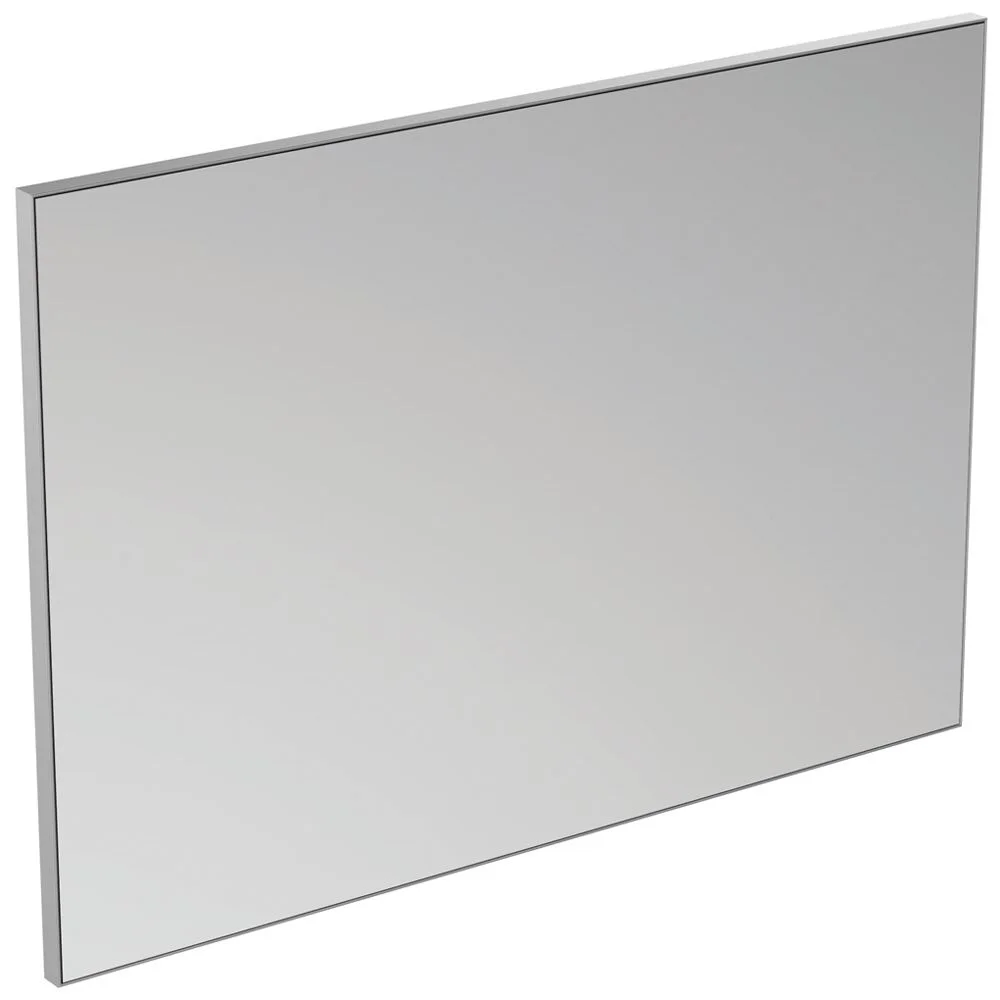 Ideal Standard Badspiegel Mirror & Light 100 cm in Aluminiumoptik mit reversibler Montage