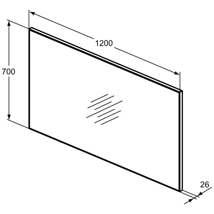 Ideal Standard Badspiegel Mirror & Light 120 cm in Aluminiumoptik mit reversibler Montage Bild 2