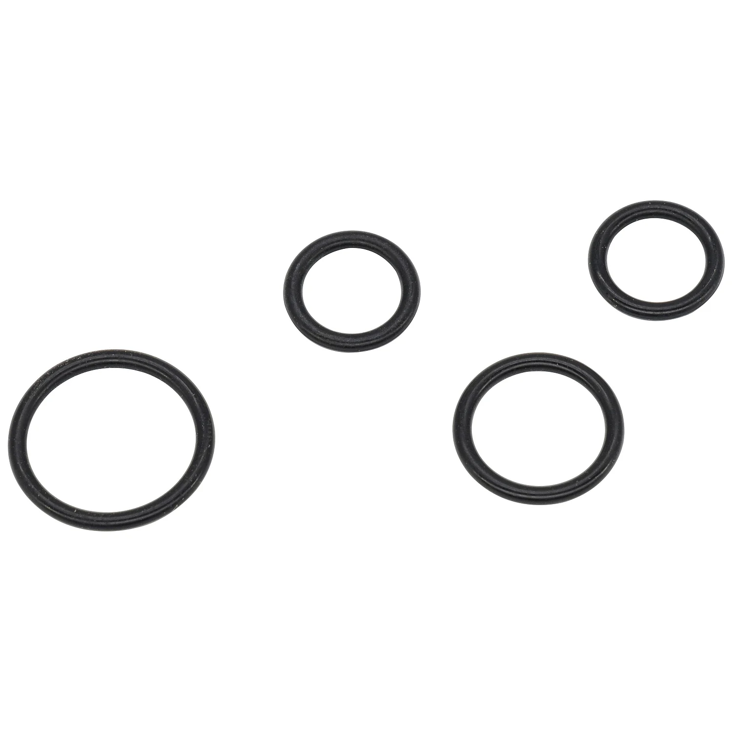 Cztery czarne pierścienie O-ring na białym tle, Ideal Standard