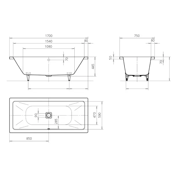 Kaldewei Conoduo 732 Badewanne 170 x 75 cm Bild 3
