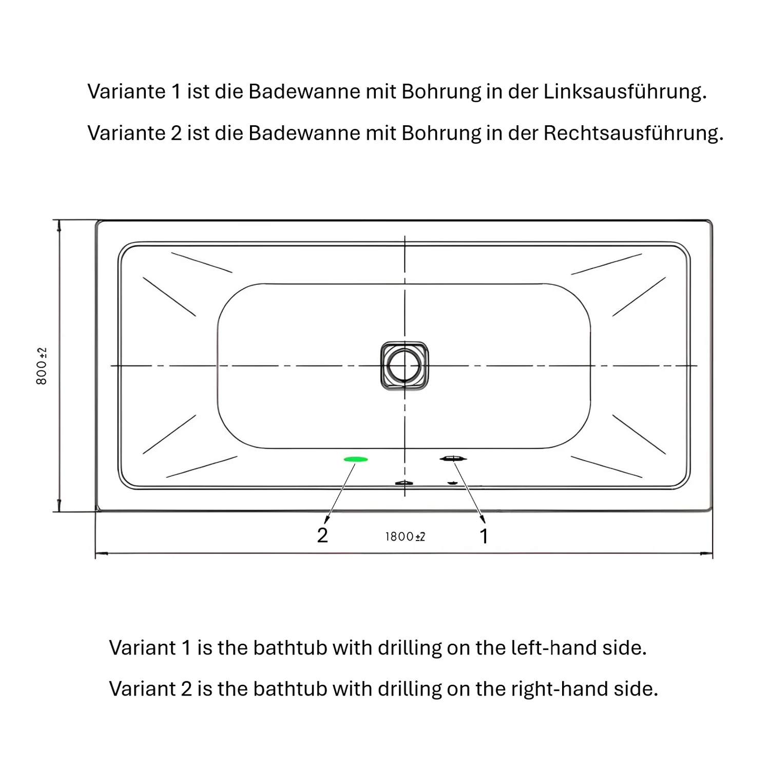 Kaldewei Conoduo 733 Badewanne 180 x 80 mit Spektrallicht und Weißlicht Bild 3