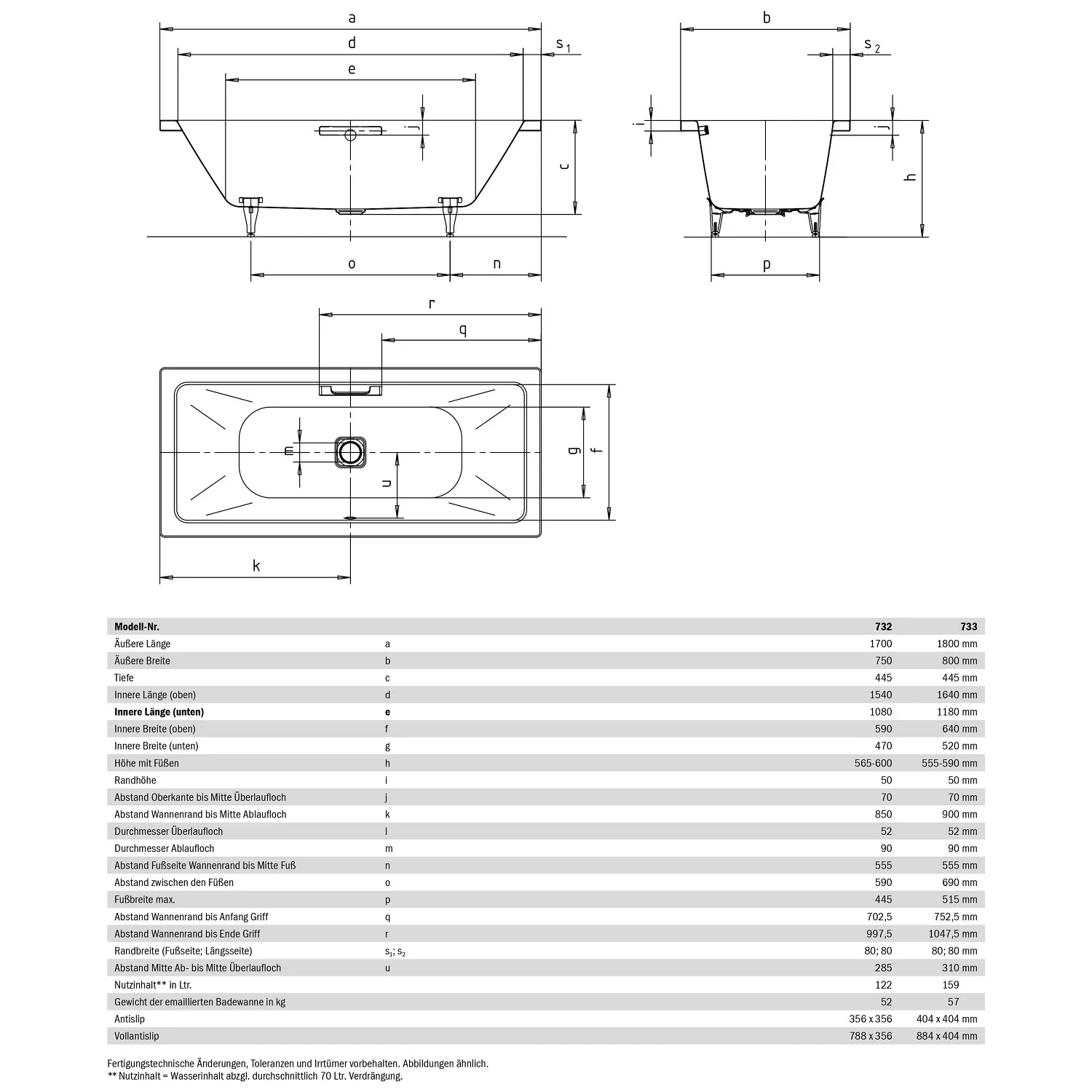 Kaldewei Conoduo 733 Badewanne 180 x 80 cm Bild 3