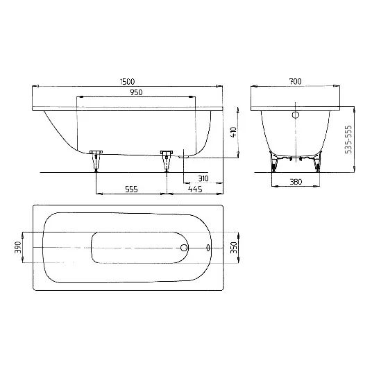 Kaldewei SANIFORM PLUS Mod. 361-1 Badewanne 150 x 70 cm Bild 4