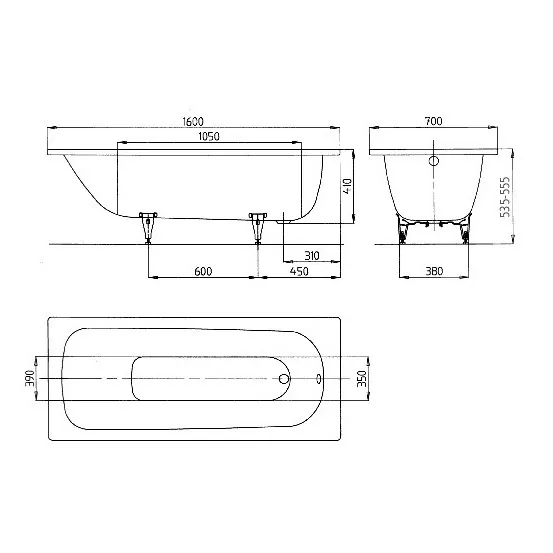 Kaldewei SANIFORM PLUS Mod. 362-1 Badewanne 160 x 70 cm Bild 4
