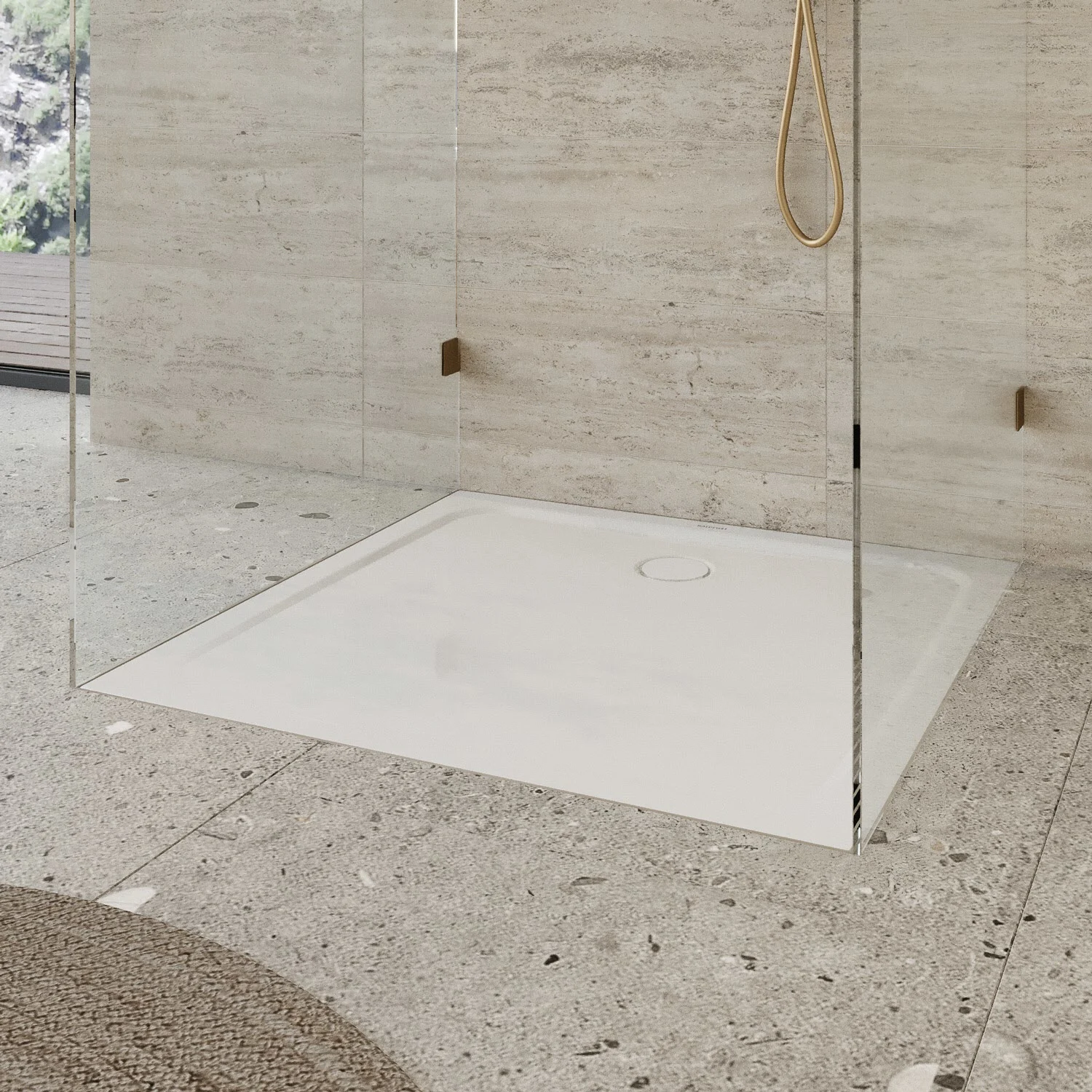 Kaldewei CAYONOPLAN 2254-5 Duschwanne 90 x 90 cm, mit Secure Plus, inkl. Wannenträger extraflach