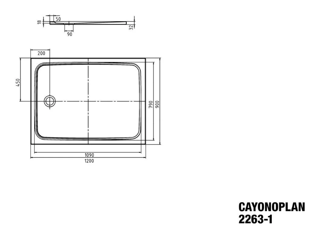 Kaldewei CAYONOPLAN 2263-1 Duschwanne 90 x 120 cm Bild 5