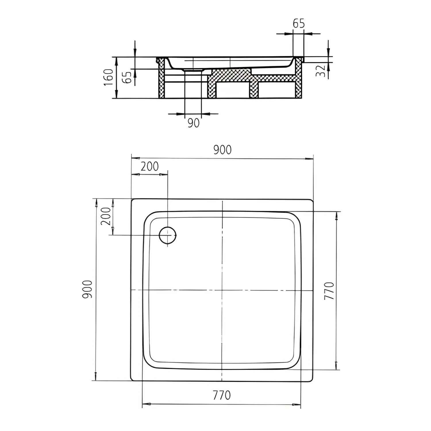 Kaldewei Duschplan 545-1 Duschwanne 90 x 90 x 6,5 cm Bild 4