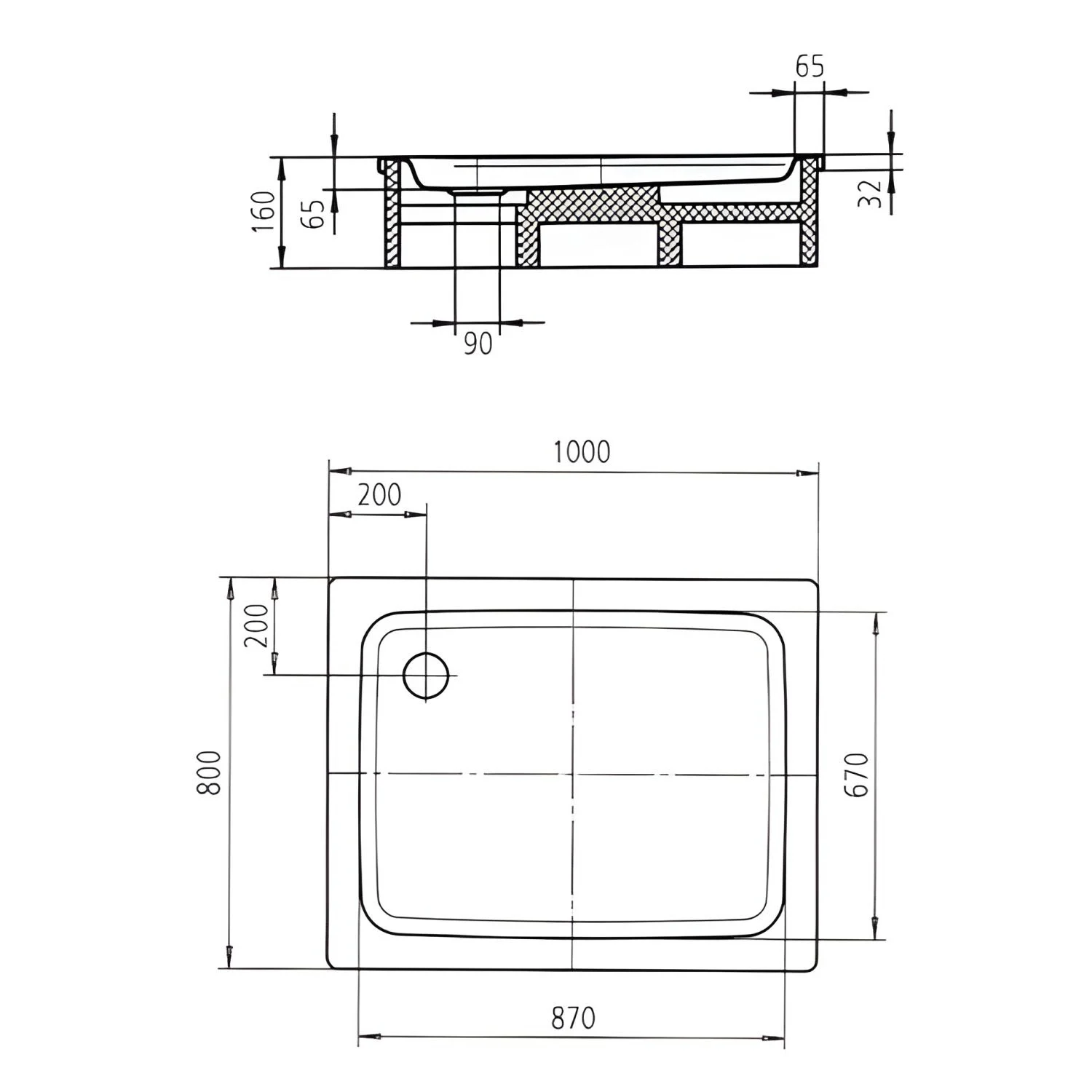 Kaldewei Duschplan 546-1 Duschwanne 80 x 100 x 6,5 cm Bild 4