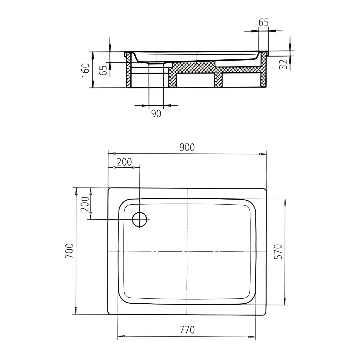Kaldewei Duschplan 547-1 Duschwanne 70 x 90 x 6,5 cm Bild 4