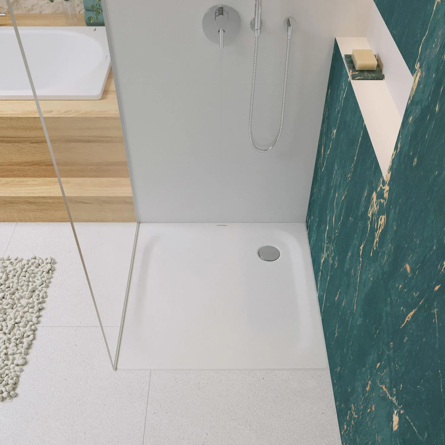 Kaldewei SUPERPLAN CLASSIC 390-1 Duschwanne 90 x 90 cm mit Secure Plus