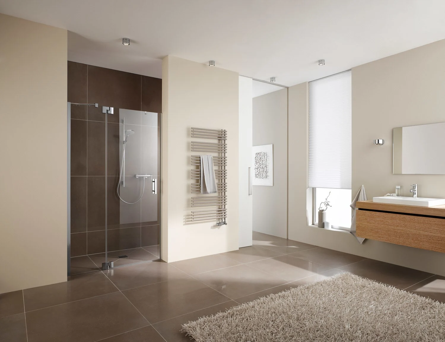 Kermi Diveo Badheizkörper 45 x 4,6 x 170 cm, Ausführung rechts mit seitlichem Anschluss Bild 6