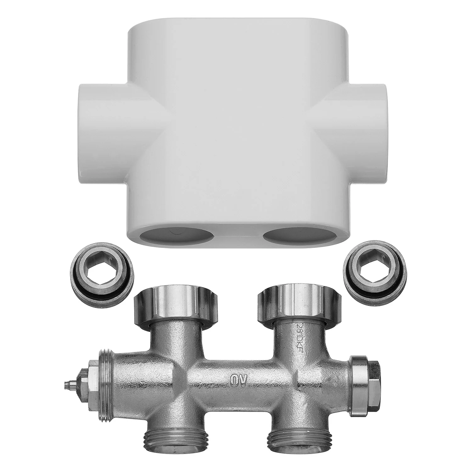 Kermi Ventilhahnblock-Set Durchgang