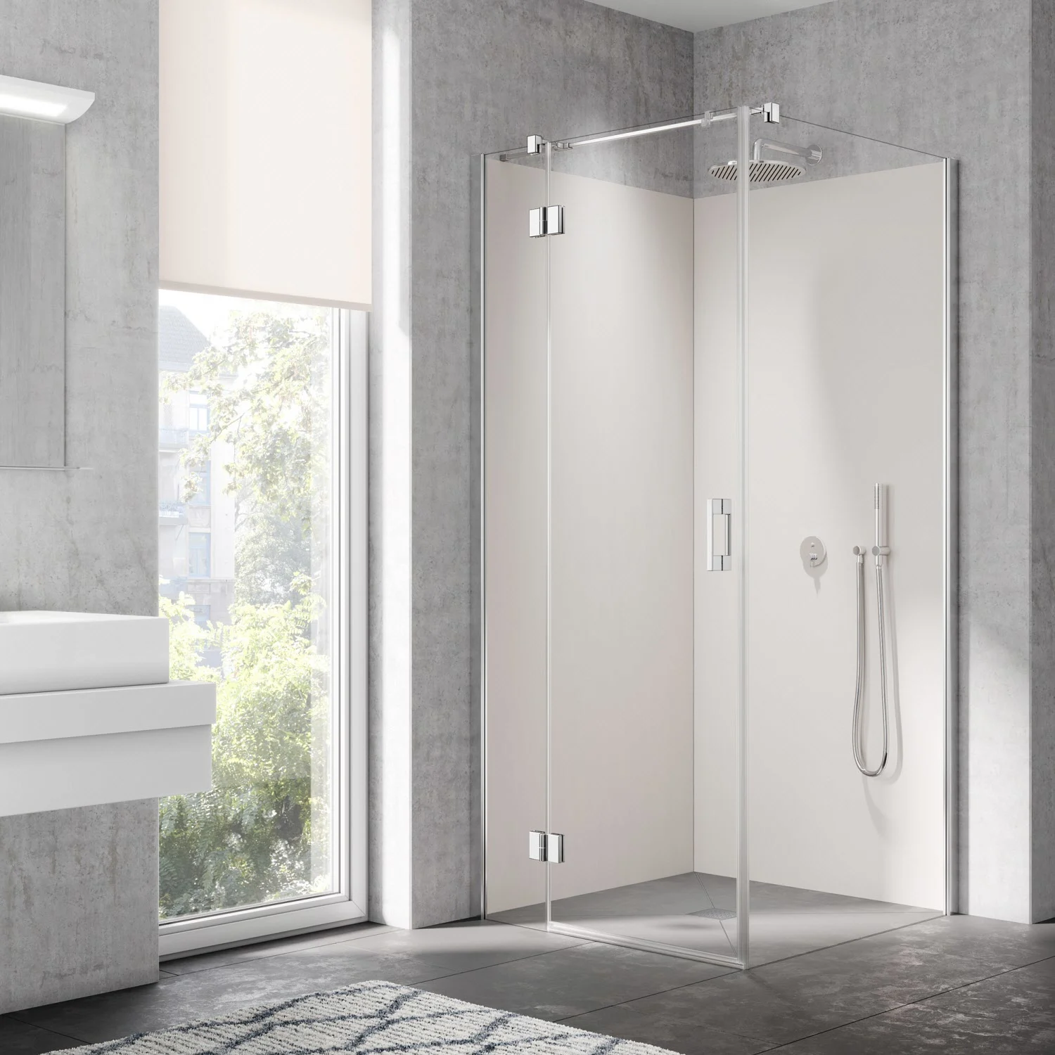 Kermi Liga Seitenwand für Duschwanne 90 cm