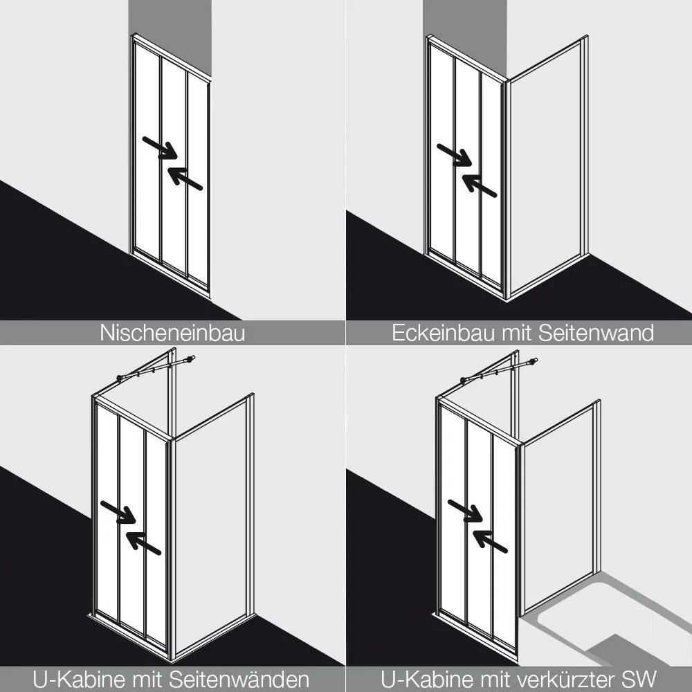 Kermi Nova 2000 Gleittür 3-teilig 90 x 200 cm Bild 2
