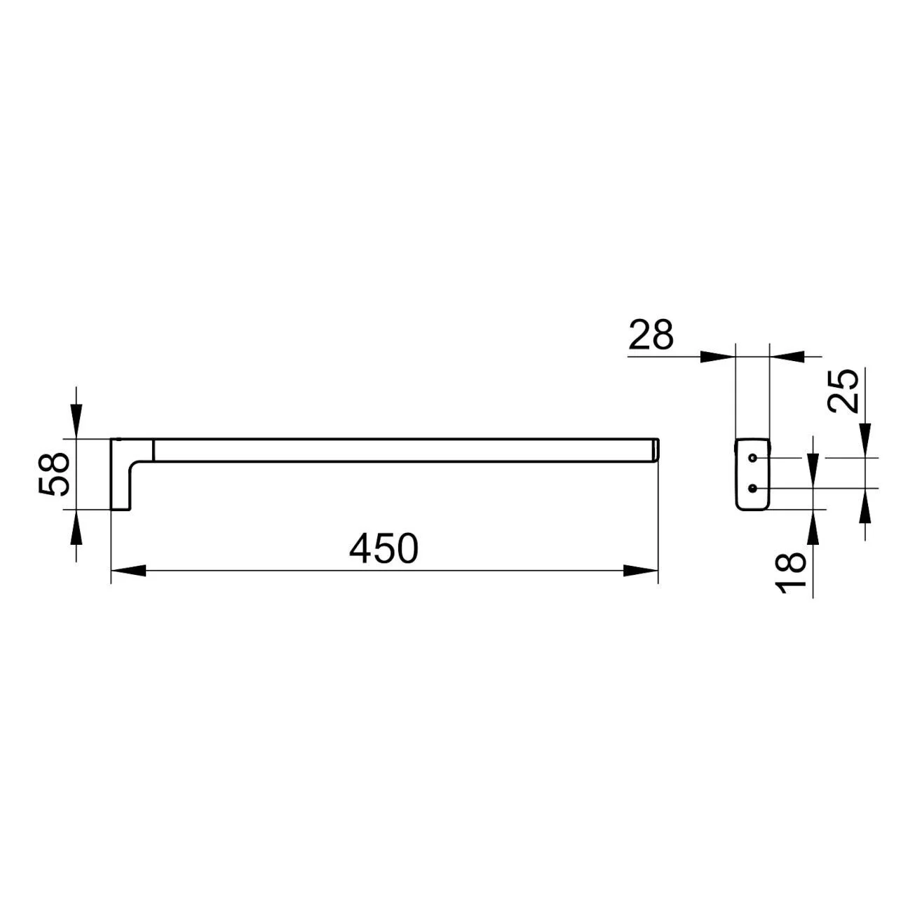 Keuco Moll Handtuchstange 45 cm, 1-armig Bild 5