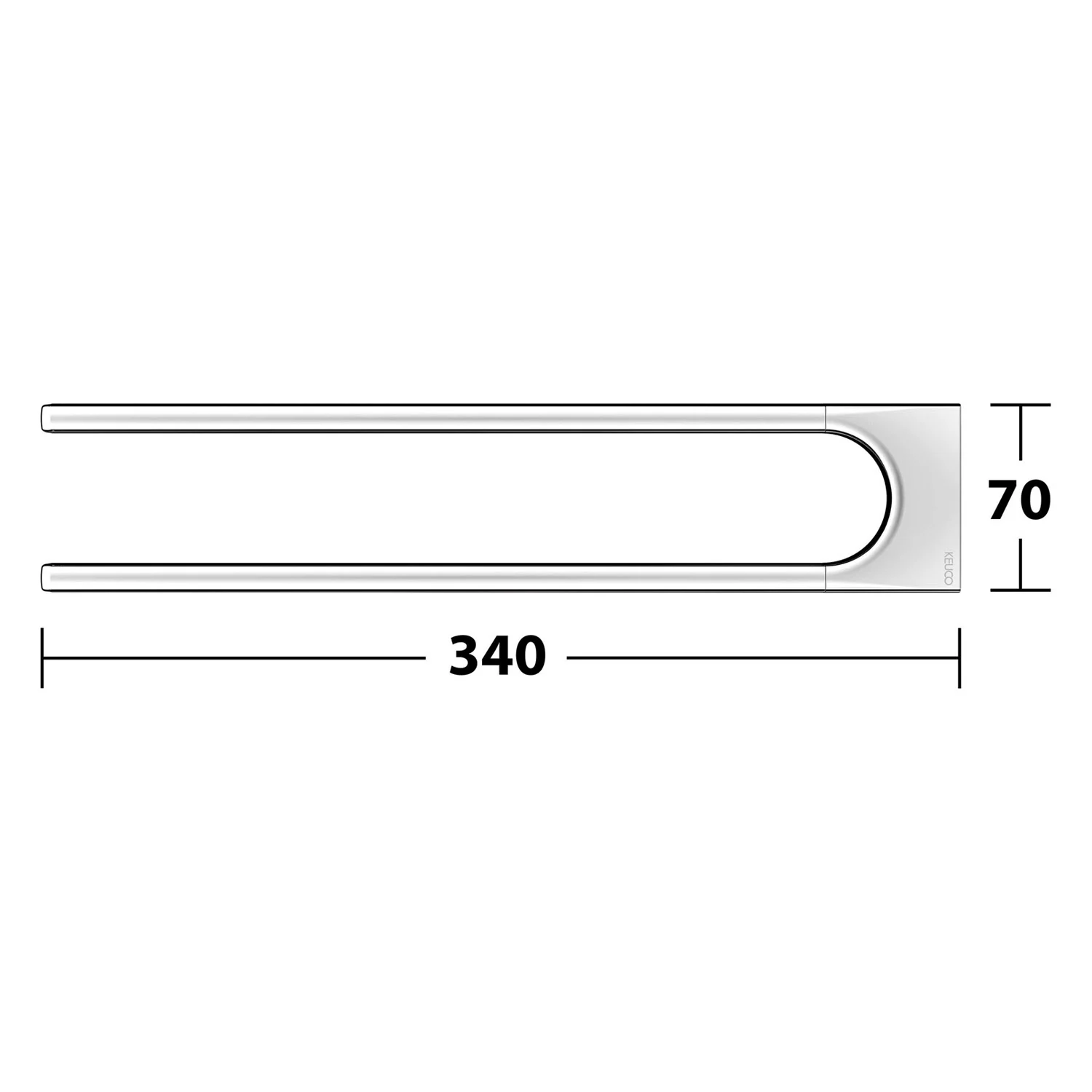 Keuco Moll Handtuchstange 34 cm, 2-armig Bild 6