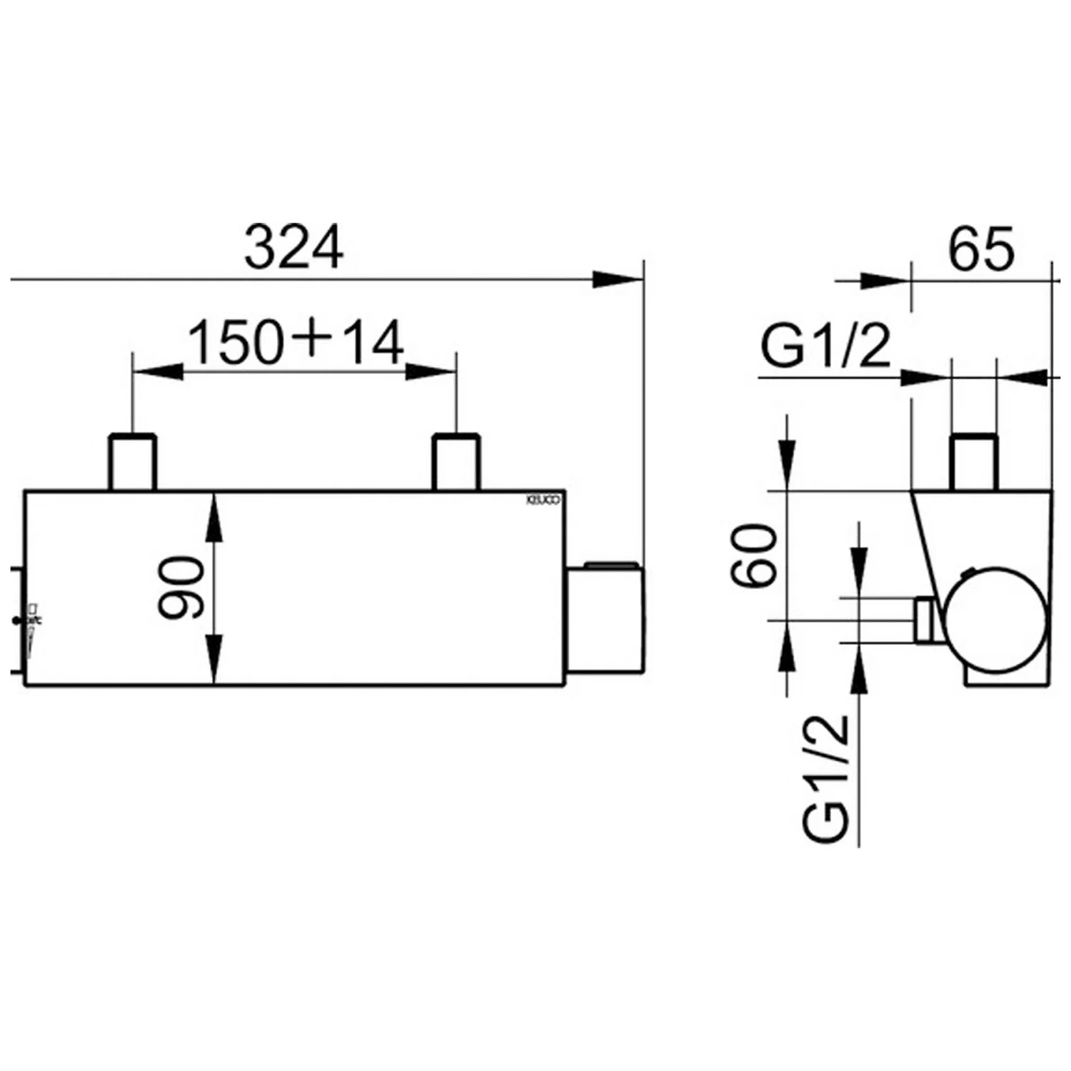 Keuco EDITION 11 Aufputz-Thermostatbatterie DN 15 für Brause Bild 2