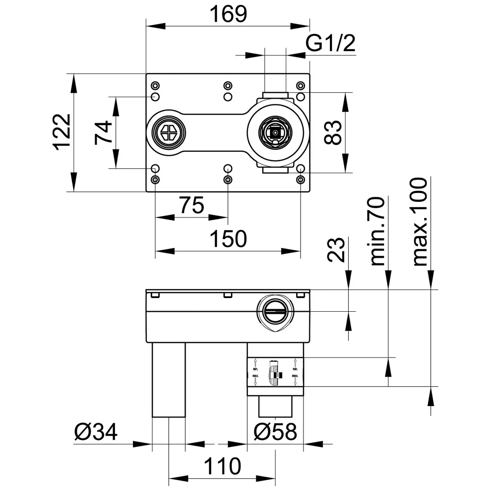 Keuco Grundkörper für Einhebel Waschtischmischer UP Bild 2